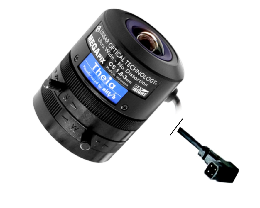 CS-Mount Objektiv 1,8-3mm Varioobjektiv Ultra Weitwinkel Megapixel DC gesteuert 116-88grad