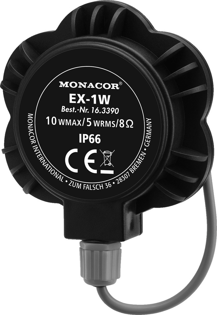 A163390A Exciter für Schaufenster Glas Körperschalllautsprecher Exiter 8ohm 10W IP66 bis 22Khz