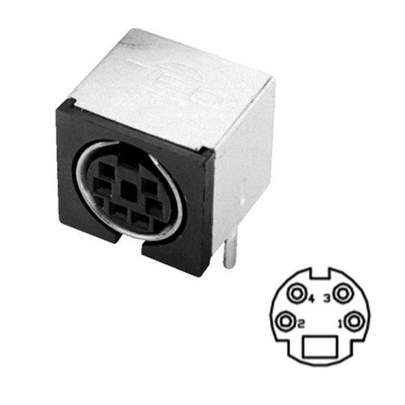 4pol_MINI_DIN_Buchse_geschirmt_39-860-00210_2020 4pol Mini DIN Buchse Printmontage geschirmt