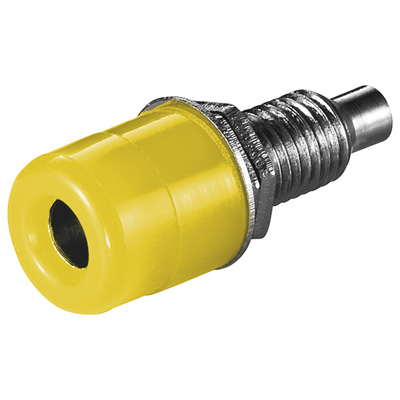 39-850-00600-Bananenbuchse-gelb 4mm Bananenbuchse mit Gewinde --Gelb--