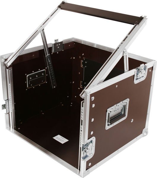 166053-6079960800 19zoll Rack Flightcase mit L-Deckel 8HE mit Aufsteller + Kabelklappe
