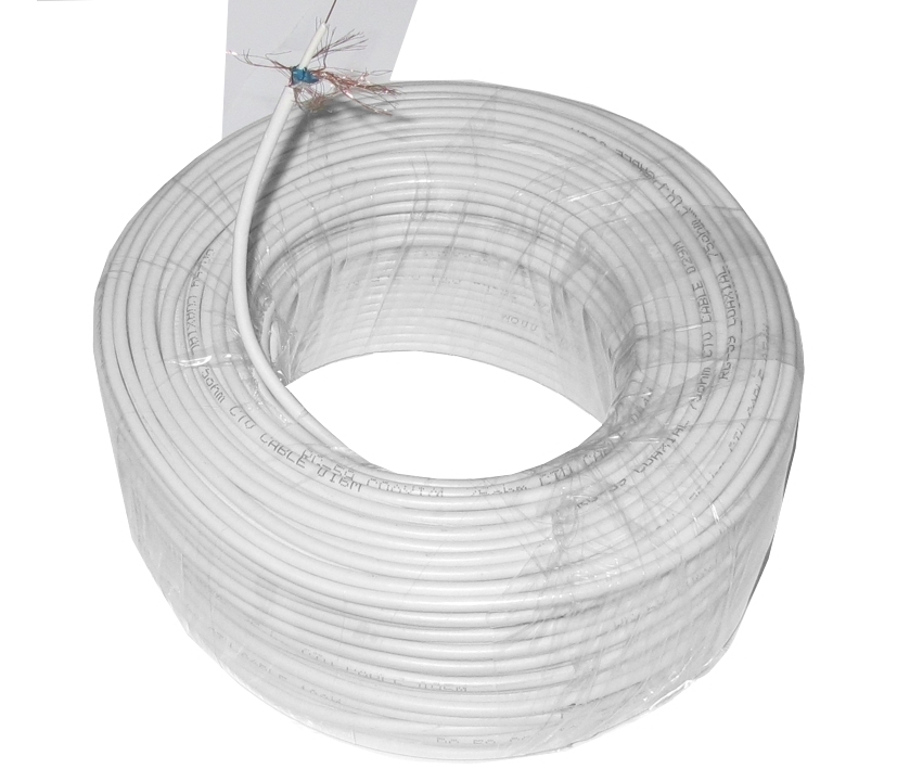 RG59_4mm_Koaxkabel_weis_42-710-00105 100m Koaxkabel RG59 75ohm 3,5mm Weiss dünnes Koax ideal für Renovierung