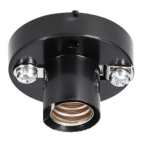 E10_Tellerfassung_32-749-00040_B02 Fassung E10 Tellerfassung Thermoplast Schraubanschluss Schwarz