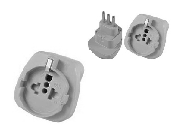 reisestecker_reiseadapter-41-679-05240-22 Reiseadapter Italien Uruguay Stecker  auf 3pol Steckdose