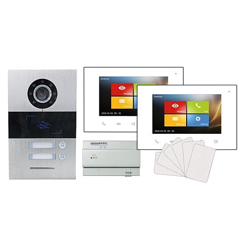 79-228-01202_2fach_Tuersprechsystem_Villabw3dYj3q0d82p Villa AS Kamera Türsprechanlage 2-Draht für 2-Familienhaus mit 2x 7zoll Touch Monitor