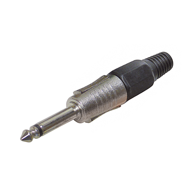 63_klinkenstecker_mono_Schwarz_39-859-00032 6,3mm Klinkenstecker Mono Metallstecker schwarze Markierung