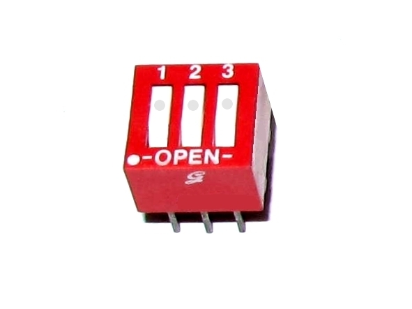 DIP-Schalter-3pol-grayhill-Schiebeschalter-95-835-00075 3pol DIP Schalter RM 2,54mm Höhe 6,5mm