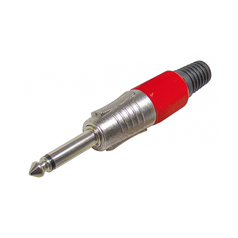 63_klinkenstecker_mono_rot_39-859-00030 6,3mm Klinkenstecker Mono Metallstecker rote Markierung