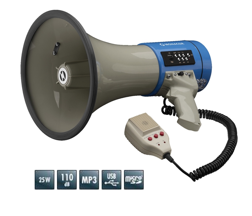 83-797-00175_Megaphone_mit_USB_SD_MP3 Megafon TM17M 25W Megaphon mit Sirene USB Micro-SD MP3-Player