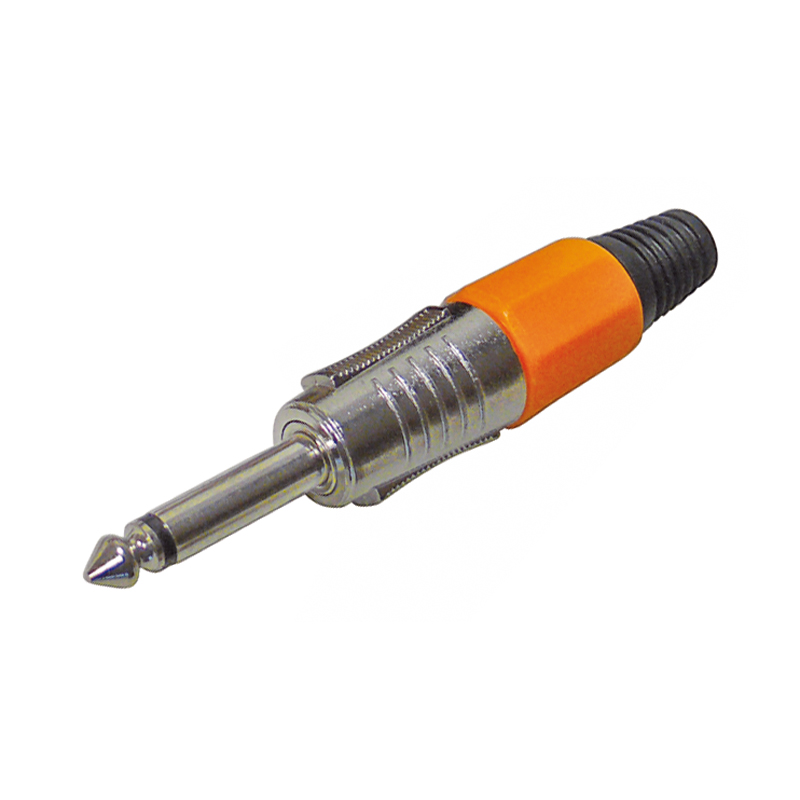 63_klinkenstecker_mono_Orange_39-859-00072 6,3mm Klinkenstecker Mono Metallstecker orange Markierung