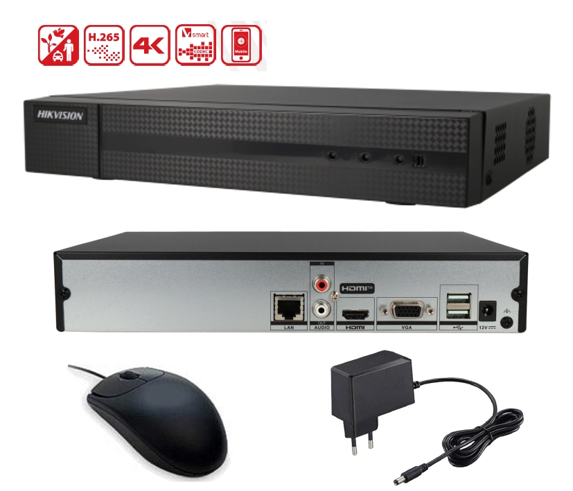 IP NVR 4-Kanal Recorder HWN4104MH mit HDMI VGA Maus ohne HDD IP NVR 4-Kanal Recorder HWN4104MH mit HDMI VGA Maus ohne HDD