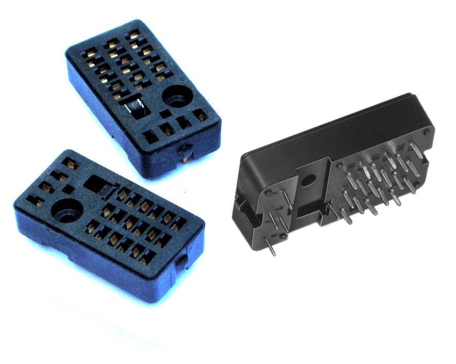 Kammrelaisfassung 22pin Size-3 V23154-Z1028 vergoldete Lötpins für Leiterplatte