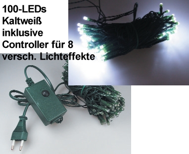 10m LED Lichterkette IP44 mit 8fach Lichteffekt