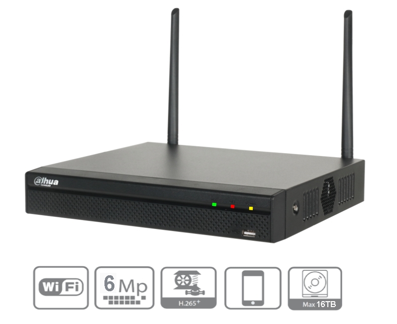 4Kanal_WLAN_NVR_IP_Rekorder_64-700-04294_Bild01 WLAN Recorder 8Kanal NVR P2P ONVIF WiFi Digitalrecorder ohne HDD NW1108