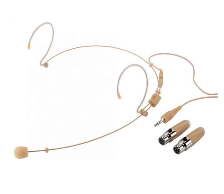 Headset_hautfarben_83-797-00185_B1 Headset Mikrofon Hautfarben 2,5mm Klinke und 2 Mini-XLR Adapter