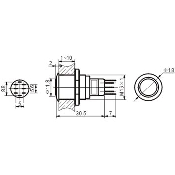 95-839-00050-metalltaster-Abmessungen