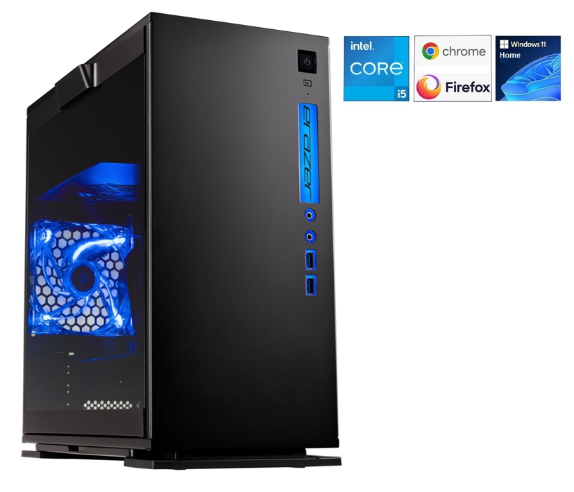 Computer ERAZER Engineer X10 Gamer-PC mit 6GB Nvidia GTX1660 Intel i5 G10 16GB 1TB SSD mit Win-11-Home Refurbed