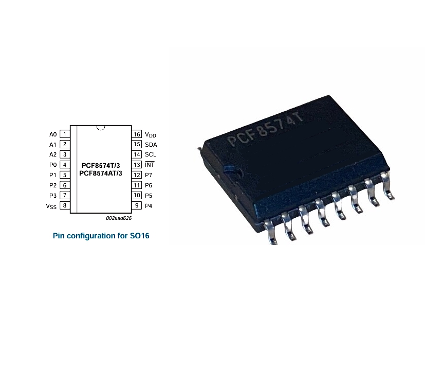 PCF8574T  Philips SMD SO16  I²C Remoter I/O-Expander IC-Baustein