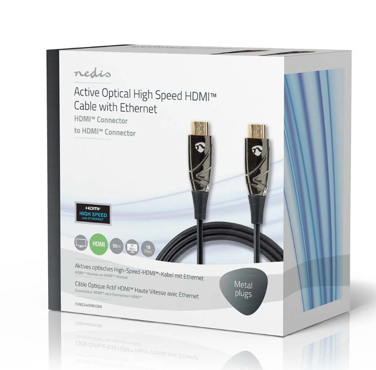30m HDMI Kabel AOC Aktiv über LWL Glasfaser HDMI 2.1 Standard