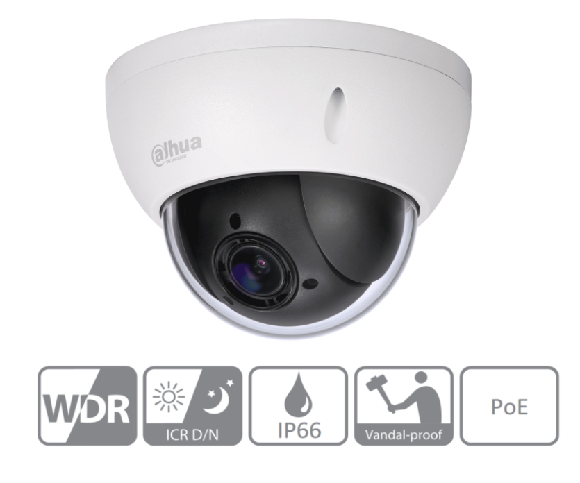 2MP PTZ IP LAN Kamera 3-11mm Netzwerkkamera 4x Opt-Zoom IP66 IK10 PoE SD22204DB