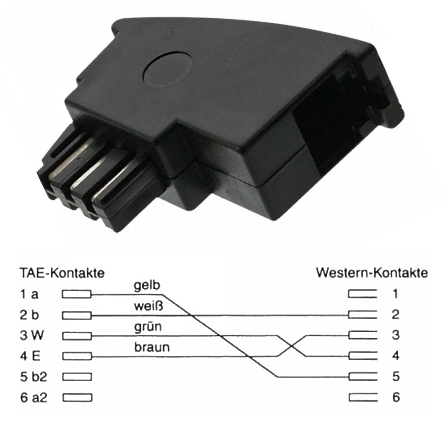 76-882-00042-TAE-RJ11-Telecom TAE Adapter RJ11 für Siemens Telekom und Hagenuk