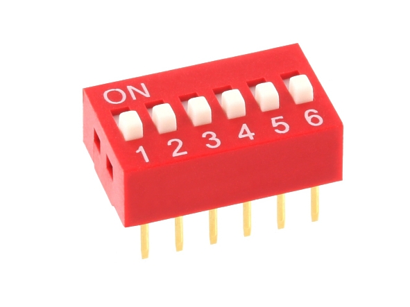 DIP-Schalter-6pol-RM254-Schiebeschalter-95-835-00030 6pol DIP Schalter RM 2,54mm Höhe 5,7mm