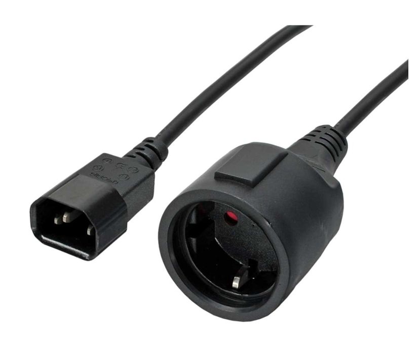 41-679-00760_USV_Kabel 1m Netzkabel Adapterkabel Kaltgeräte C14 auf Schutzkontaktdose zB für USV