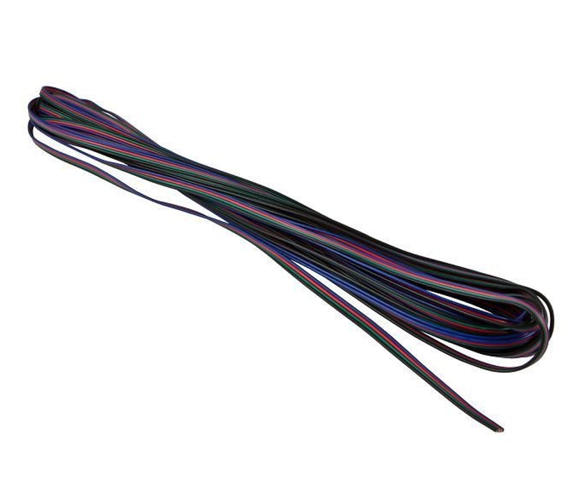 LED Kabel 5poliges Flachbandkabel Litze 5x0.30qmm WS-BL-GR-RT-SW -- 5m Bund