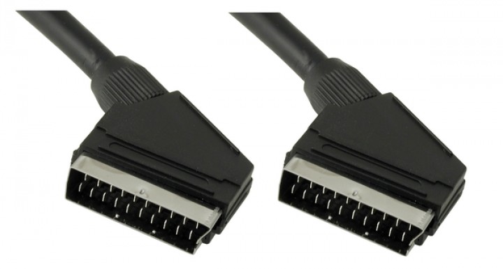 Scartkabel_vernickelt Scartkabel 3m Scart vollbelegt mit Gesamtschirmung 21-pol vernickelt