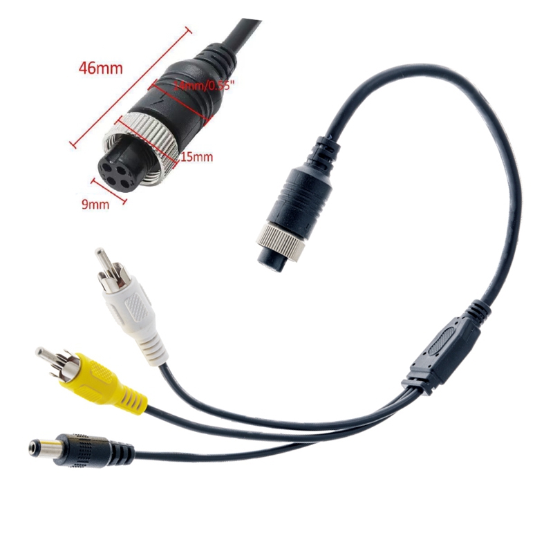 Kamerakabel für KFZ Kamera kurzer Adapter 4pol Mini-Tuchel Kupplung auf Cinchstecker