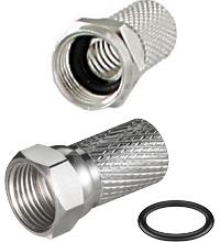 39-856-00008-81018 F-Stecker für 7mm Kabeldurchmesser mit Gummidichtung