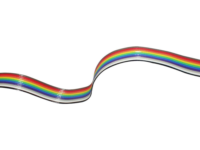 Flachbandkabel_Rainbow 10pol Flachbandkabel AWG28 RM1,27mm Farbig RGB Rainbow 30,5m Rolle