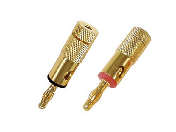 39-850-03400 4mm Bananenstecker 24K vergoldet Hochstromstecker Serie-50 - Paar -