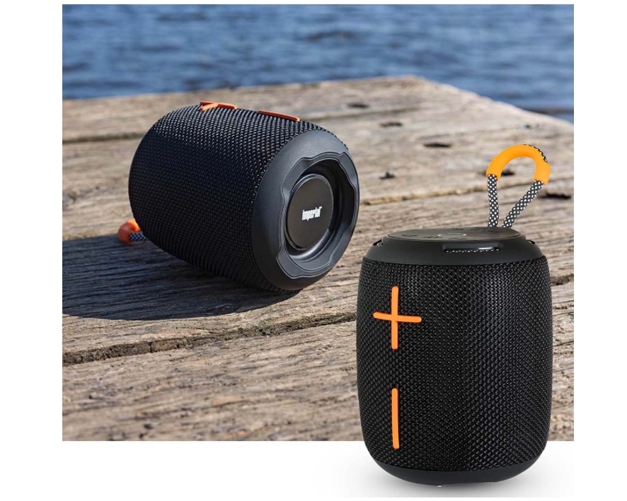 Tragbarer Bluetooth Lautsprecher mit Akku USB + SD +AUX + UKW + IPX6 Spritzwassergeschützt Imperial