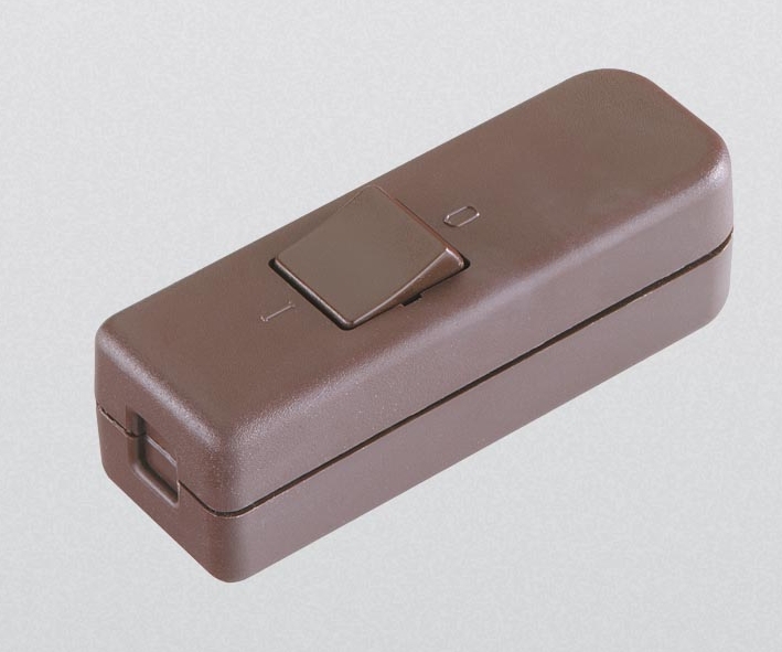 Schnurschalter_Braun_95-833-00094 Schalter Schnurschalter 6A 250V 1polig Braun