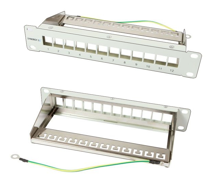 10zoll Patchpanel 12-fach Patchfeld RJ45 Keystoneträger 1HE
