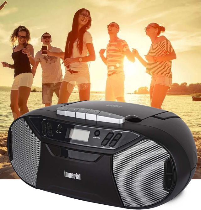 Tragbarer Kofferradio mit CD-Spieler UKW-Radio Kassettenlaufwerk und AUX Klinkeneingang für andere Geräte