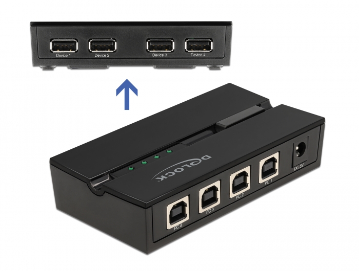 60ccae2685e3e4-75564028 USB Switch für 4xPC an 4xUSB-Geräte Drucker Sharing-Hub