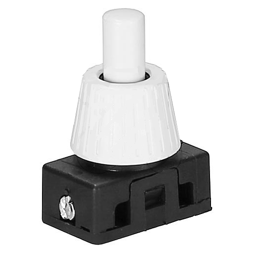95-833-00080_Druckschalter_Weiss Schalter Druckschalter zu Schnurschalter und Nachttischlampen Kopf Weiss