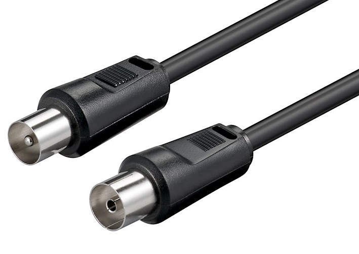 TV-Kabel-Schwarz-Koaxstecker-Koaxbuchse-IEC 1,5m TV Kabel Koaxstecker Koaxbuchse IEC Black