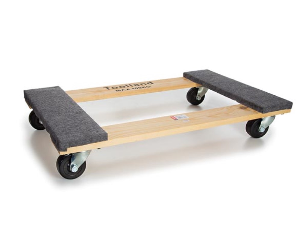 Rollenbrett_bis_400Kg_52-635-00072_B01 Rollenbrett 76x46cm bis 400Kg mit 4 Lenkrollen aus Pappel mit Filzkratzschutz