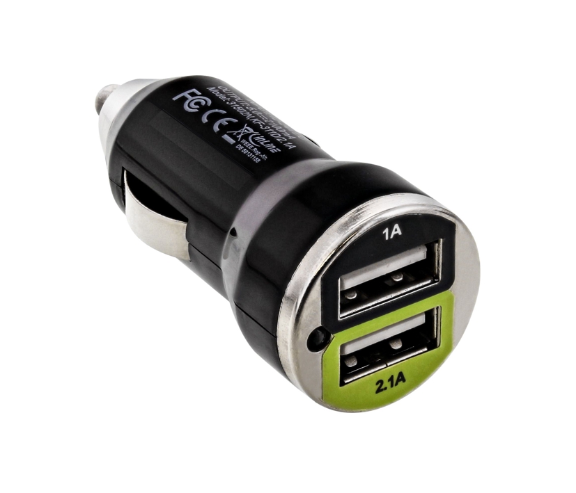 KFZ USB Adapter 12V oder 24V Eingang auf 2x USB Buchse max 2,1A KFZ USB Adapter 12V oder 24V Eingang auf 2x USB Buchse max 2,1A