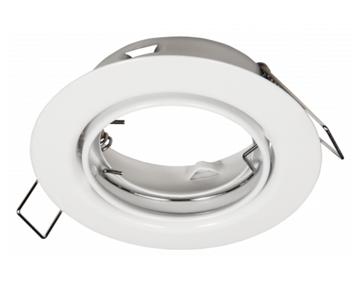 90mm_Deckenring_MR16_32-600-00106 Deckeneinbauring schwenkbar Weiss DM88mm zu MR16 50mm Leuchtmittel Einbaufassung