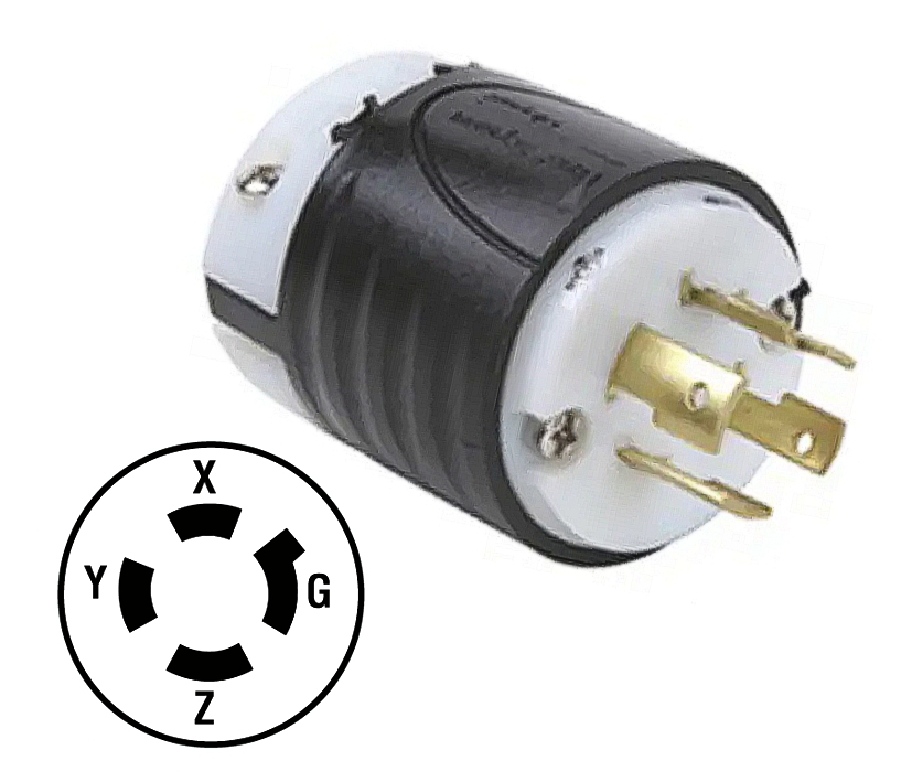 USA Netzstecker NEMA L16-20P US 4pol 277V 480V 20A mit Schutzleiter