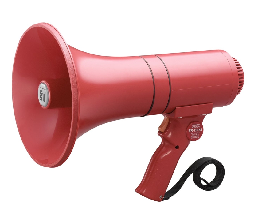 83-797-00110_ER1215S_megahone_2020 Megafon ER1215S 23W Megaphon mit Sirene Ausführung ROT IPX5 Outdoor