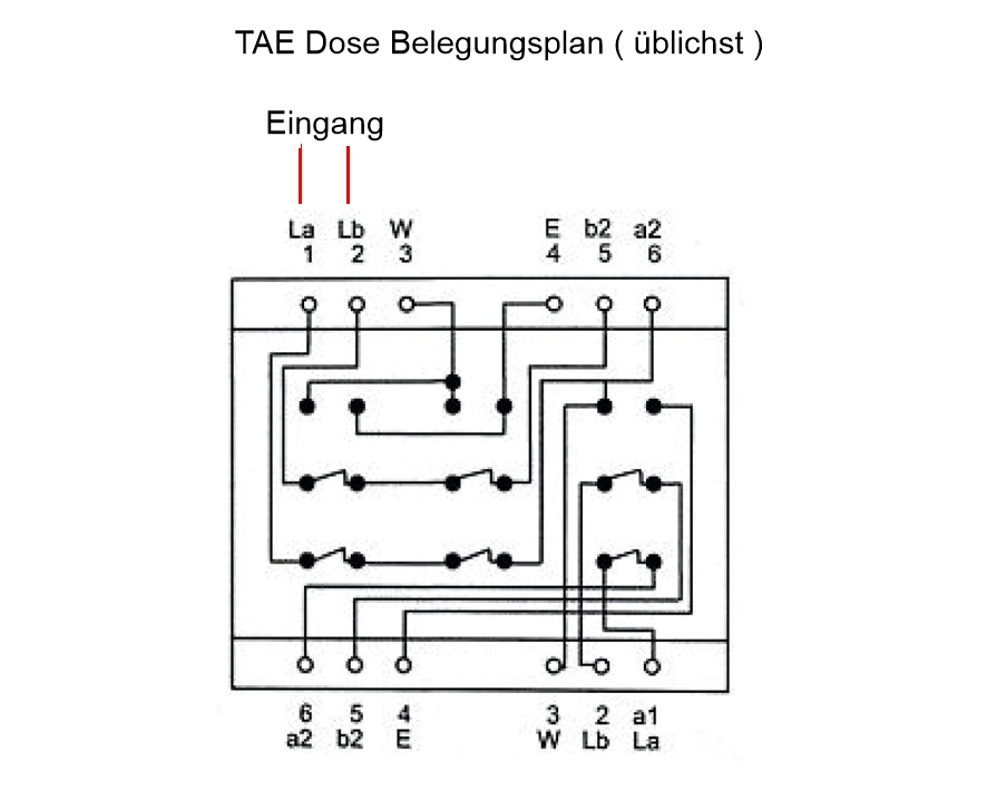 TAE Dose Unterputz Belegung NFF Telefondose Reinweiss Innenblende 50x50mm