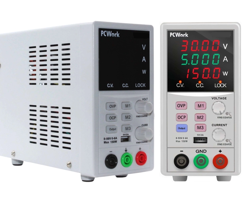Labornetzteil_0-50V_6A_93-807-00830 Labornetzteil 0-50V 6A 150W mit 3-fach LED-Anzeige mit 4mm Sicherheitsbuchsen