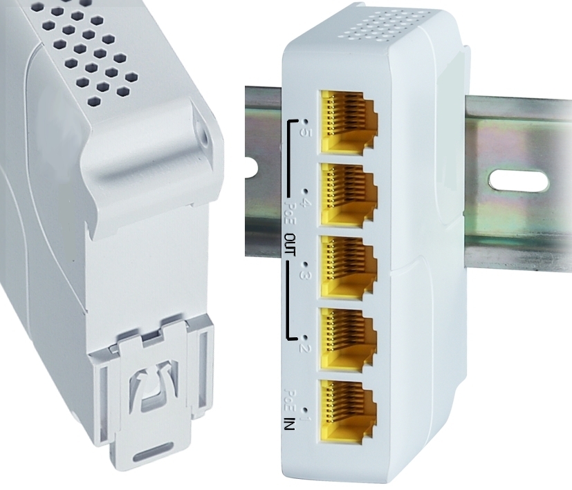 LAN RJ45 PoE Switch Hutschiene 5Port davon 4xPoE 10-100-1000Mbit LAN RJ45 PoE Switch Hutschiene 5Port davon 4xPoE 10-100-1000Mbit