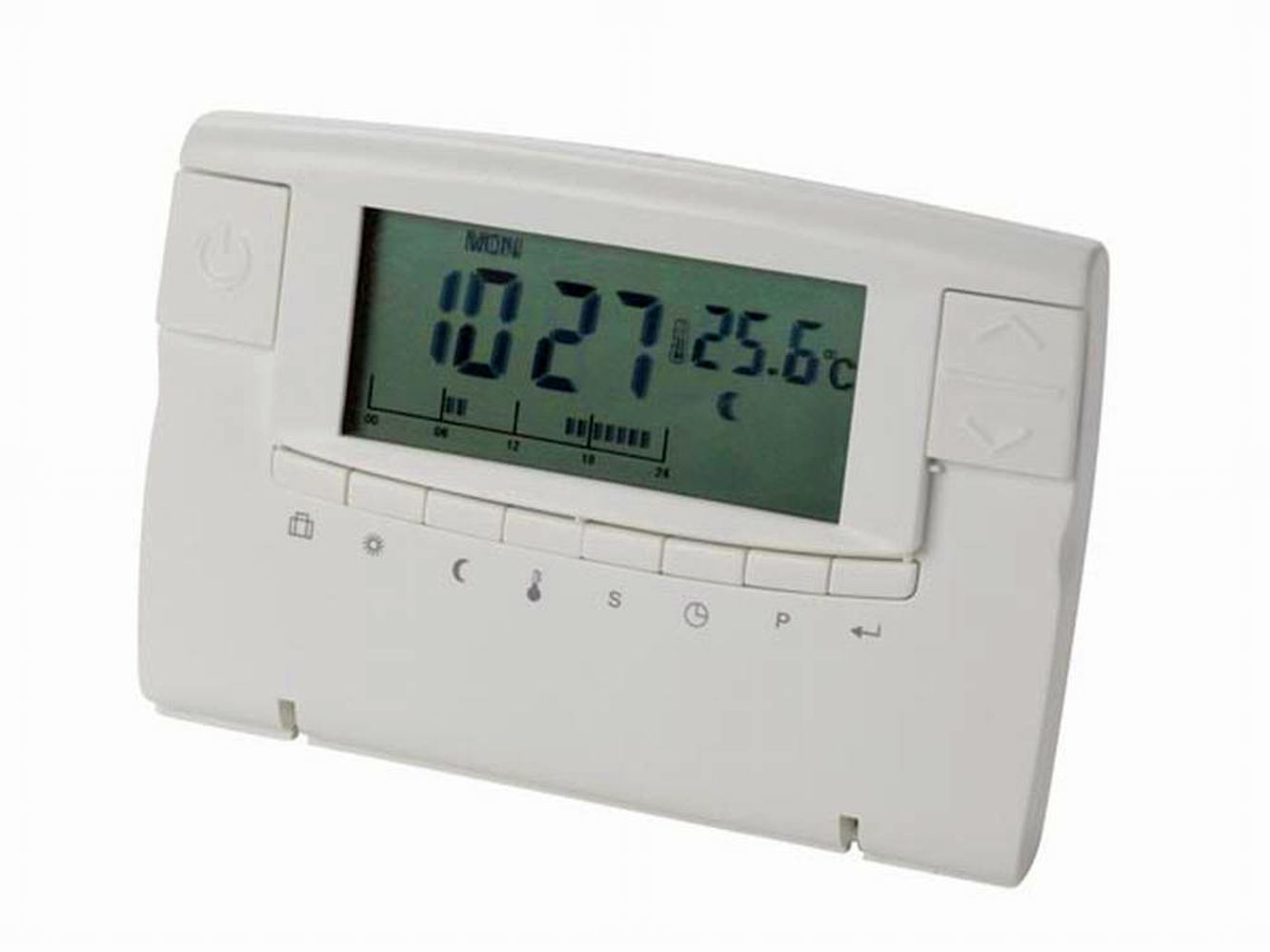 11-690-09010_Digitaler_Wandthermostat Digitaler Thermostat Uhrenthermostat Wandmontage Reinweiss P406