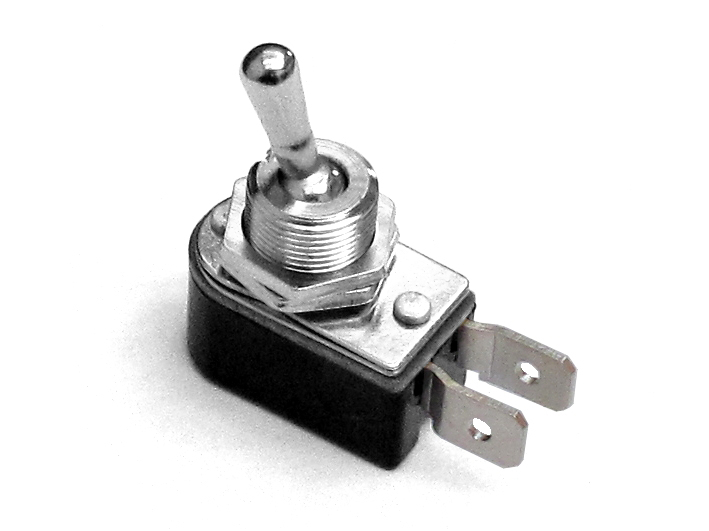 95-834-00044_B2020 Schalter Kippschalter Bakelit 1xEIN mit Metallhebel und 6,3mm Steckkontakten
